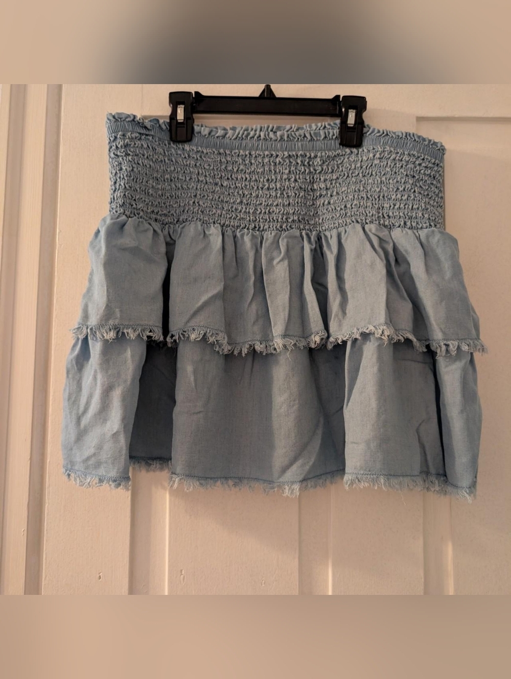 Y2K Aerie Tiered Blue Ruffle Mini Skirt